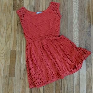 Red Lace Fit and Flare Dress